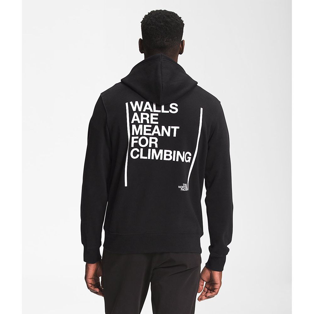 The North Face Hoodie Mens Australia - The North Face Walls Pullover Black (ZCQ-130876)